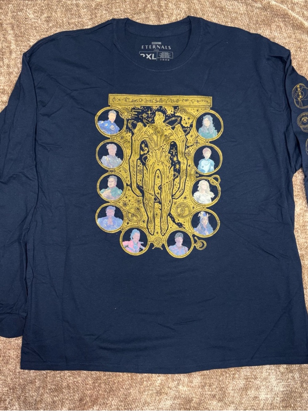 Marvel Eternals Navy Tee with Gold Graphic